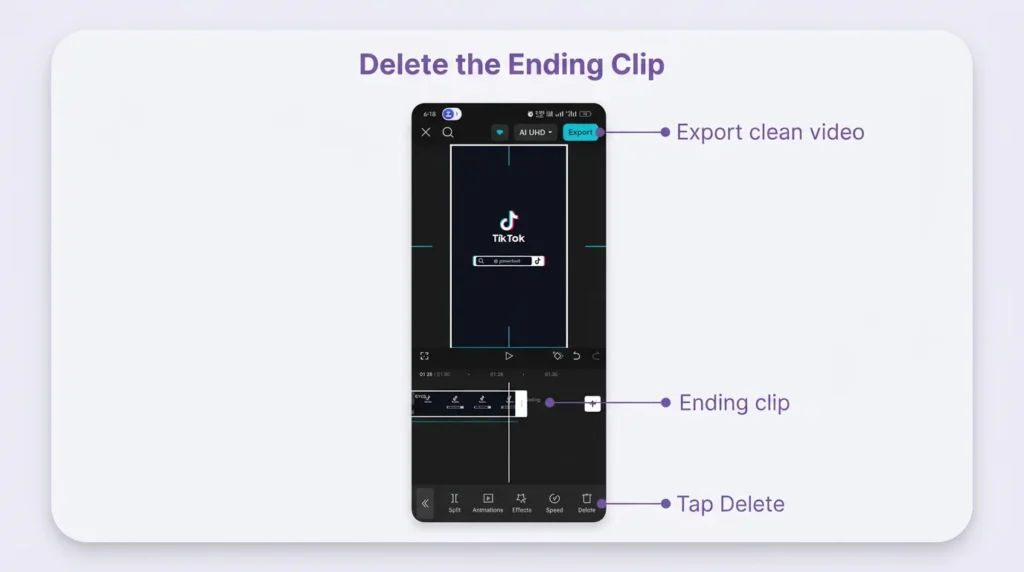 CapCut-screenshot-showing-how-to-delete-the-ending-clip-watermark