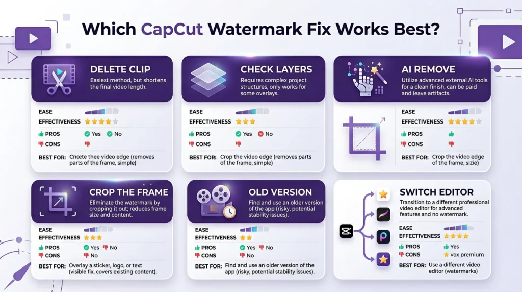 Comparison-infographic-of-CapCut-watermark-removal-methods