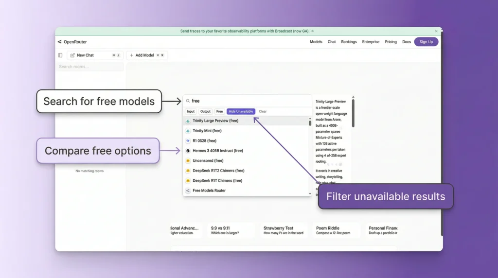 OpenRouter-free-model-search-selector-screenshot