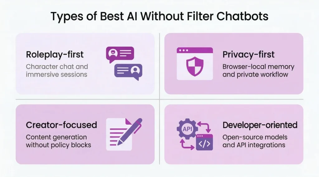 types-of-best-ai-without-filter-chatbots